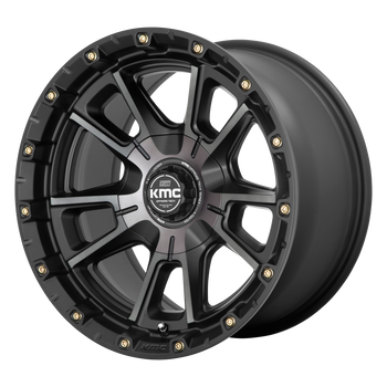 20x9  KMC Wheels KM100 Sync Satin Black With Gray Tint 0  offset  78.1  hub