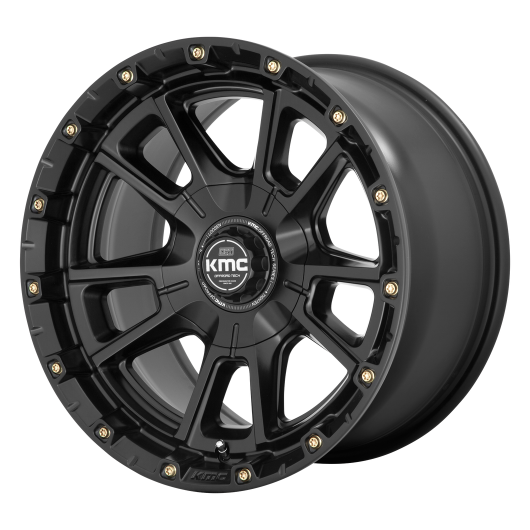 20x9  KMC Wheels KM100 Sync Satin Black 0  offset  78.1  hub