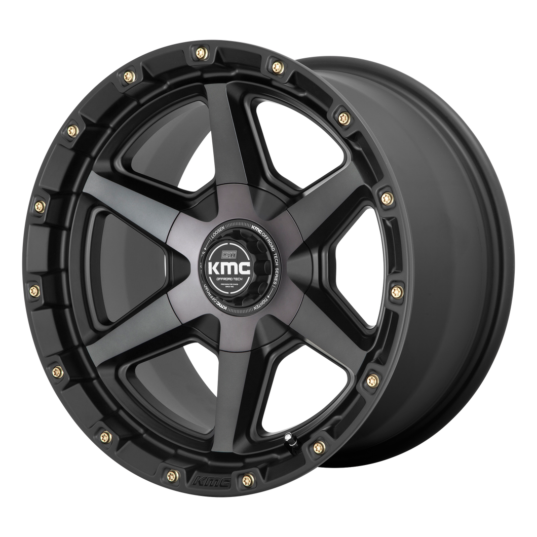 17x9  KMC Wheels KM101 Tempo Satin Black With Gray Tint 18  offset  78.1  hub