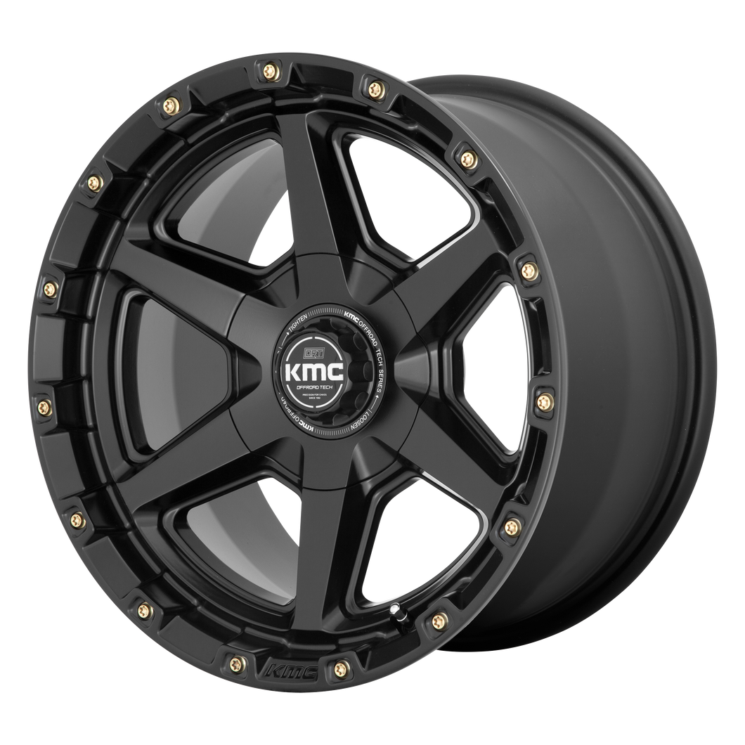 20x9  KMC Wheels KM101 Tempo Satin Black 18  offset  78.1  hub