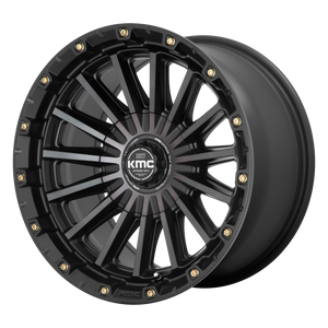 20x9  KMC Wheels KM102 Signal Satin Black With Gray Tint 18  offset  78.1  hub