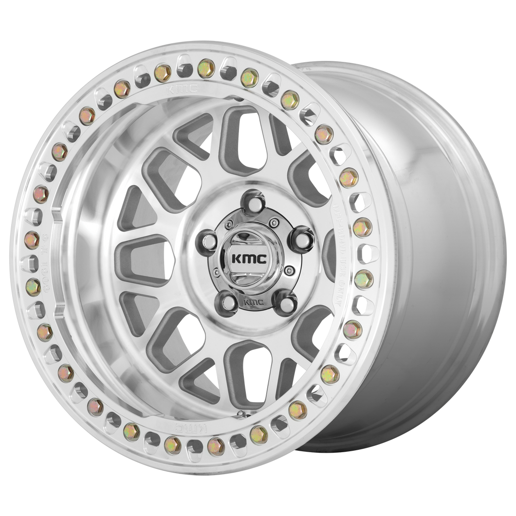 17x9  KMC Wheels KM235 Grenade Crawl Machined -38  offset  71.5  hub