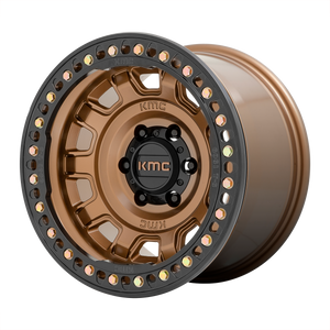 17x9  KMC Wheels KM236 Tank Beadlock Matte Bronze -38  offset  71.5  hub