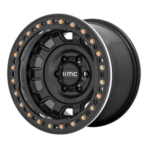 17x9  KMC Wheels KM236 Tank Beadlock Satin Black -15  offset  71.5  hub