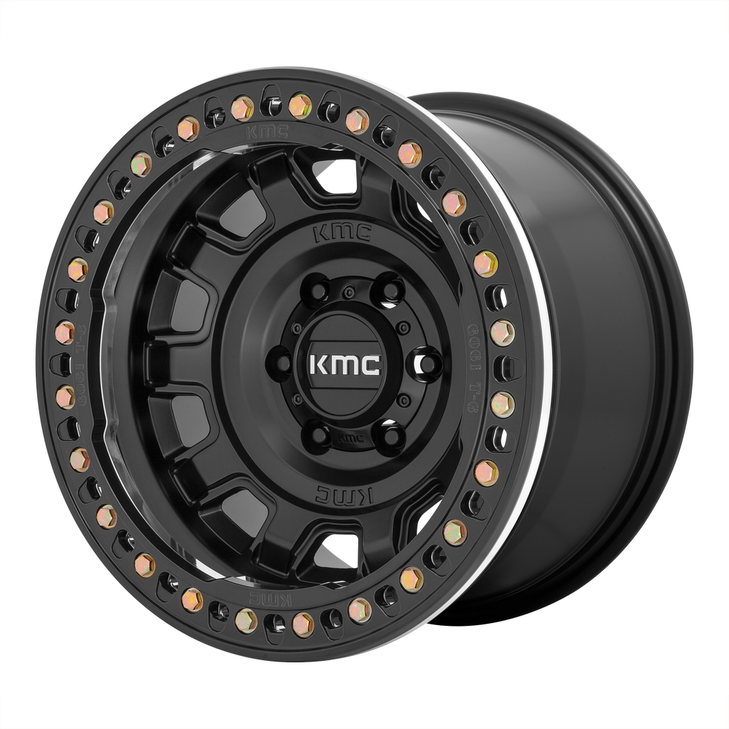 17x9  KMC Wheels KM236 Tank Beadlock Satin Black -38  offset  71.5  hub