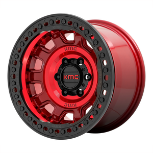 17x9  KMC Wheels KM236 Tank Beadlock Candy Red -15  offset  71.5  hub