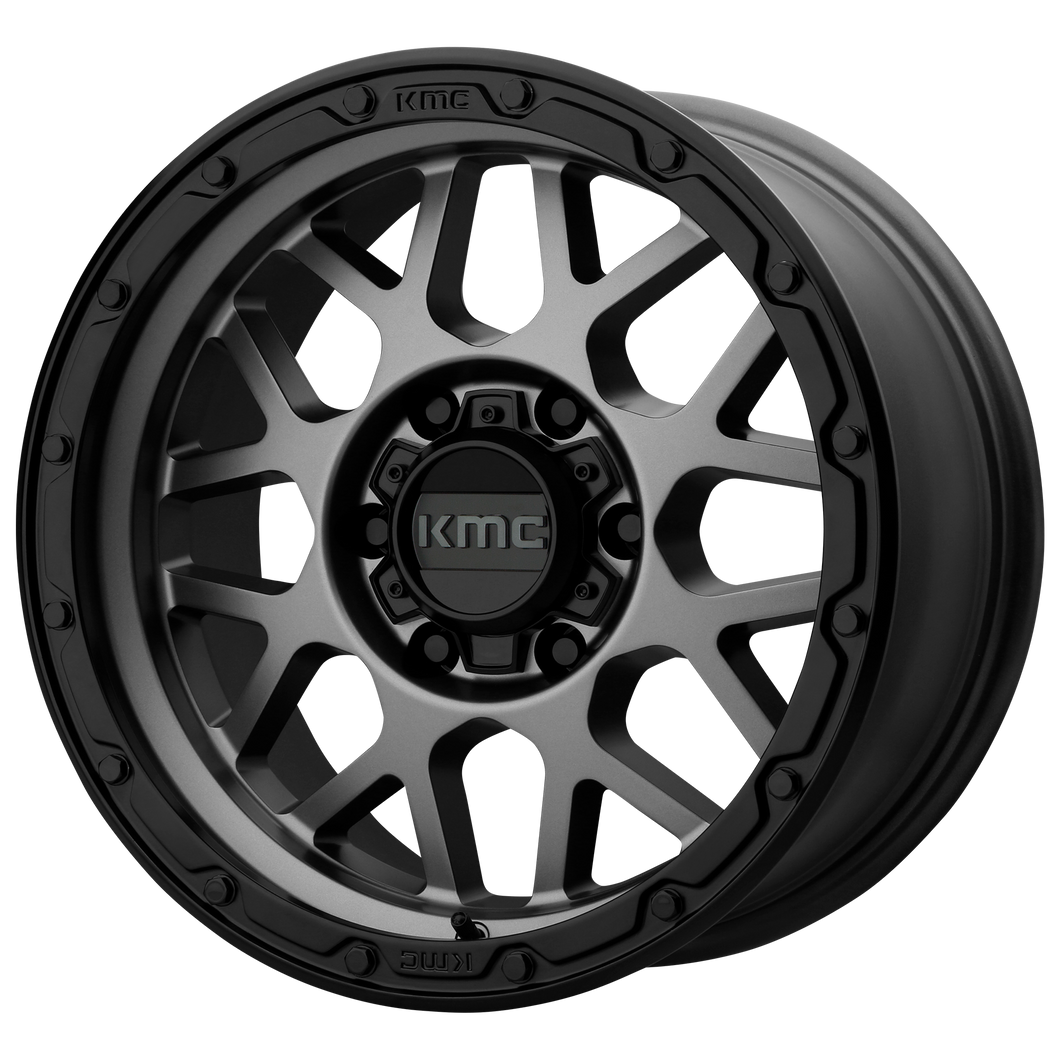 20x9  KMC Wheels KM535 Grenade Off-Road Matte Gray Matte Black Lip 18  offset  106.25  hub