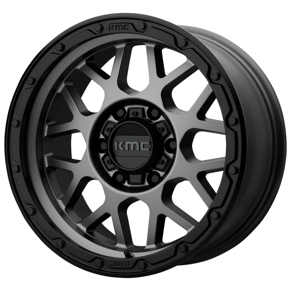 18x8.5  KMC Wheels KM535 Grenade Off-Road Matte Gray Matte Black Lip 0  offset  78  hub