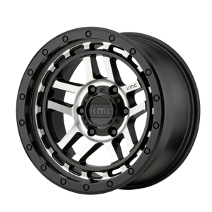 18x8.5  KMC Wheels KM540 Recon Satin Black Machined 18  offset  66.9  hub