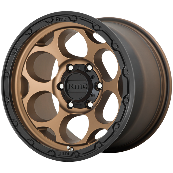 18x8.5  KMC Wheels KM541 Dirty Harry Matte Bronze With Black Lip 0  offset  87.1  hub