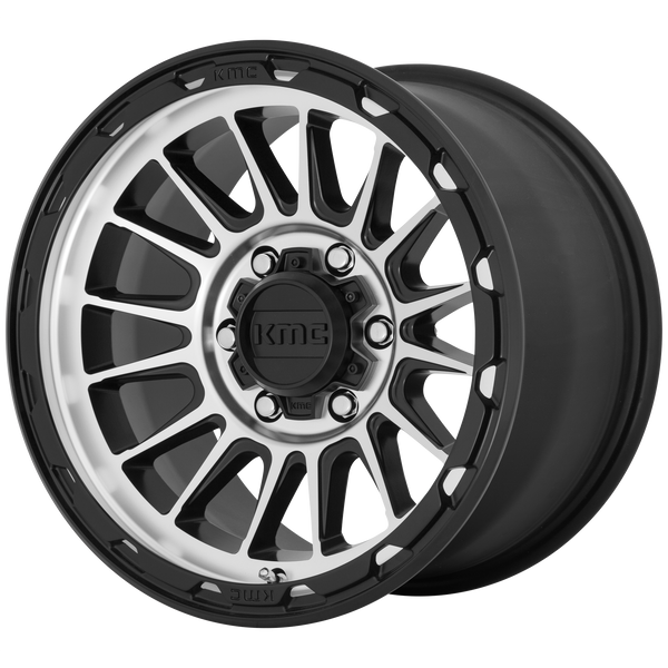 16x7  KMC Wheels KM542 Impact Satin Black Machined 30  offset  72.56  hub