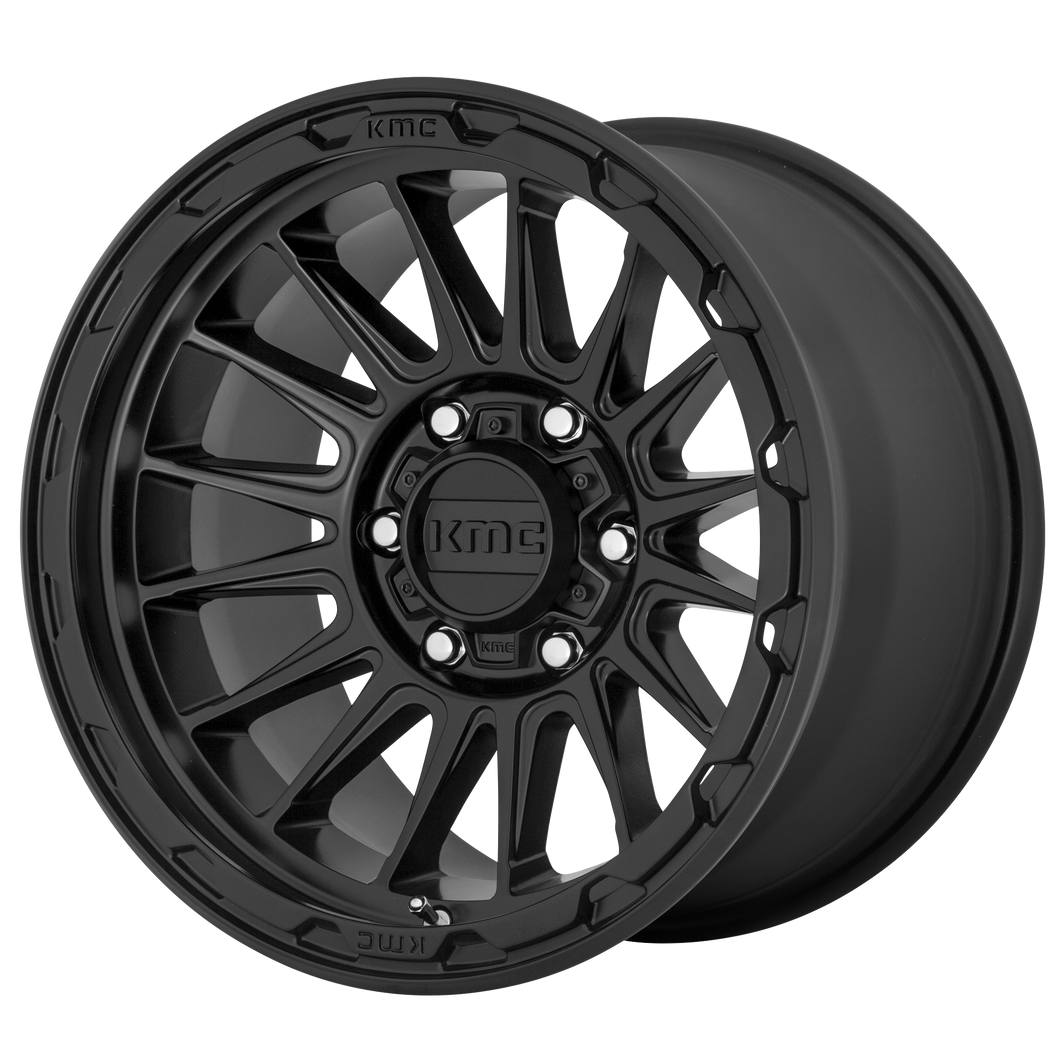 17x8  KMC Wheels KM542 Impact Satin Black 20  offset  106.1  hub