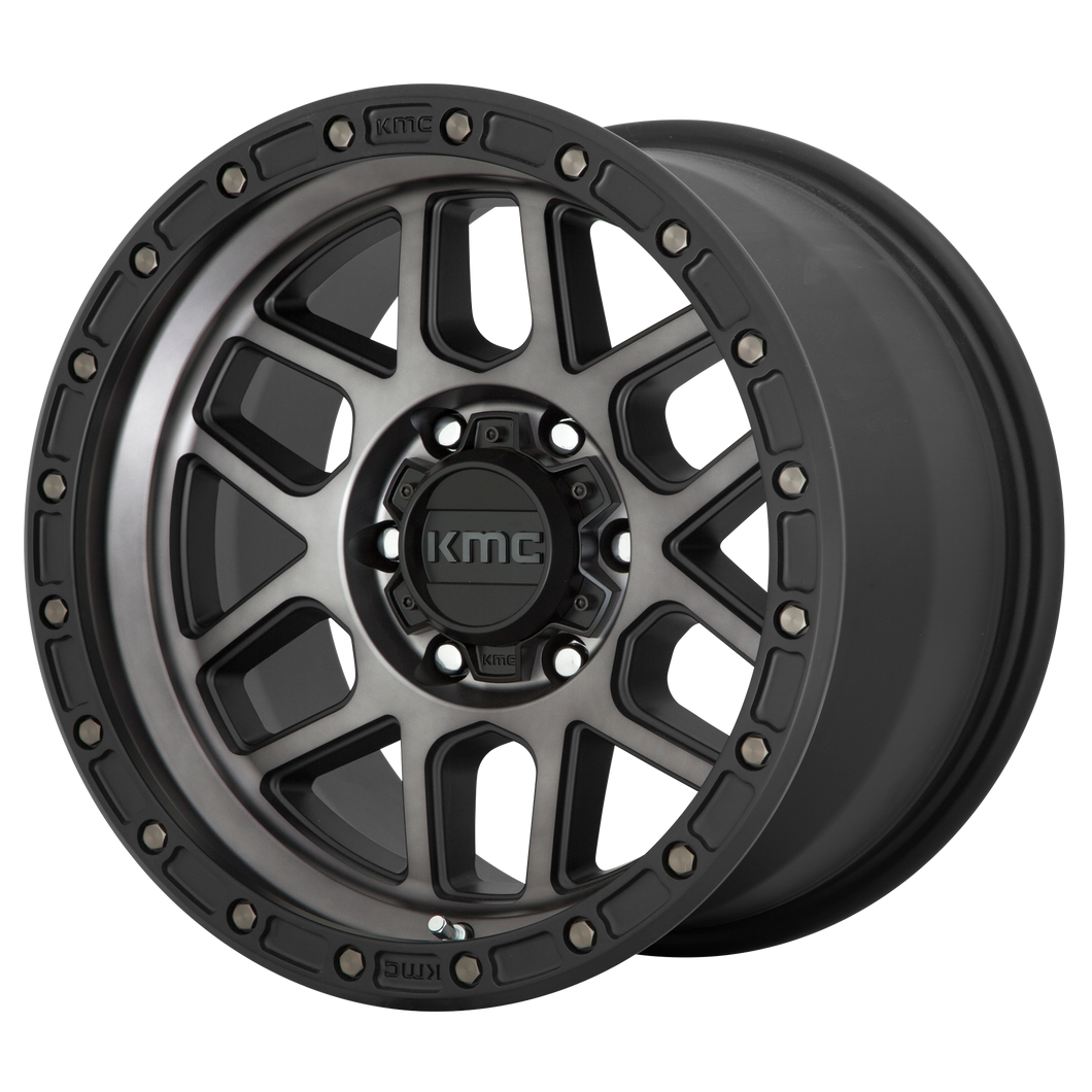 17x9  KMC Wheels KM544 Mesa Satin Black With Gray Tint 18  offset  125.5  hub