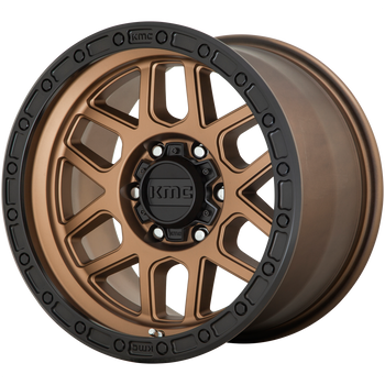 18x9  KMC Wheels KM544 Mesa Matte Bronze With Black Lip 18  offset  66.1  hub