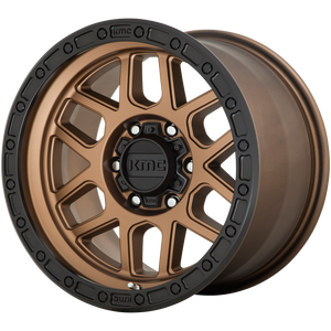 18x9  KMC Wheels KM544 Mesa Matte Bronze With Black Lip 25  offset  110.5  hub