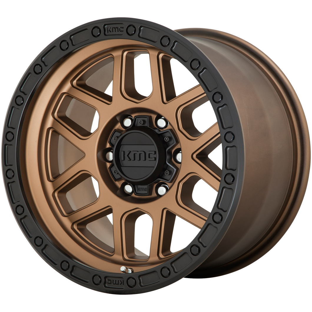 18x9  KMC Wheels KM544 Mesa Matte Bronze With Black Lip 25  offset  110.5  hub