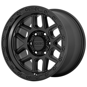 18x9  KMC Wheels KM544 Mesa Satin Black With Gloss Black Lip 18  offset  66.1  hub