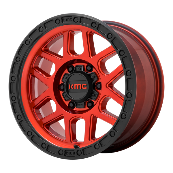 18x9  KMC Wheels KM544 Mesa Candy Red With Black Lip 18  offset  71.5  hub