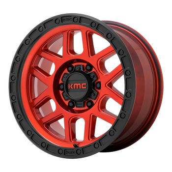 18x9  KMC Wheels KM544 Mesa Candy Red With Black Lip 18  offset  71.5  hub