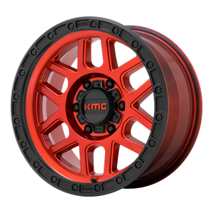 17x9  KMC Wheels KM544 Mesa Candy Red With Black Lip 18  offset  106.25  hub