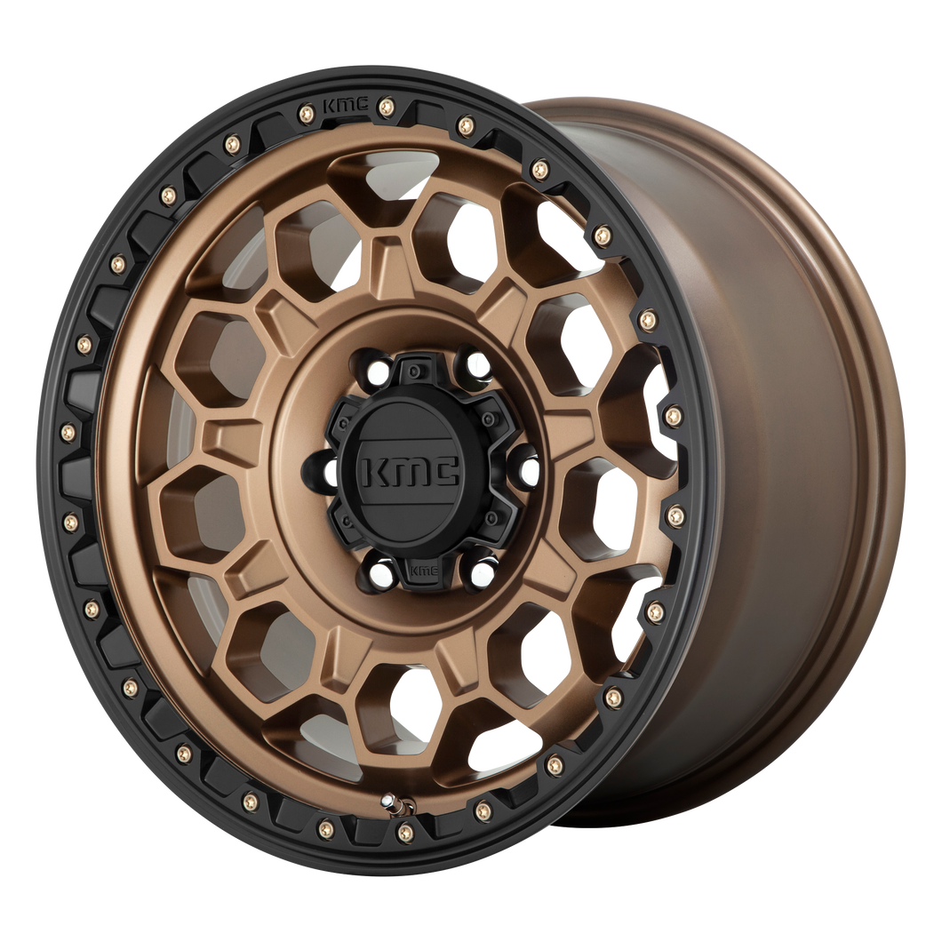 17x9  KMC Wheels KM545 Trek Matte Bronze With Black Lip 18  offset  87.1  hub