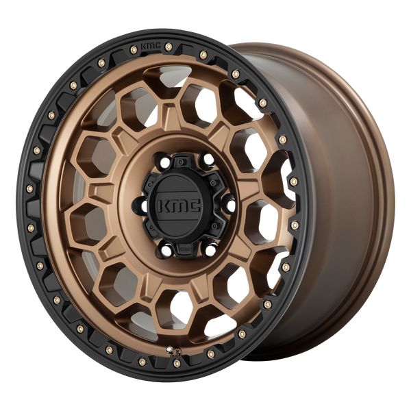 17x9  KMC Wheels KM545 Trek Matte Bronze With Black Lip 0  offset  106.1  hub