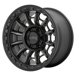 17x9  KMC Wheels KM547 Carnage Satin Black With Gray Tint 0  offset  71.5  hub