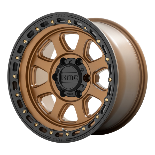 17x9  KMC Wheels KM548 Chase Matte Bronze With Black Lip 0  offset  71.5  hub