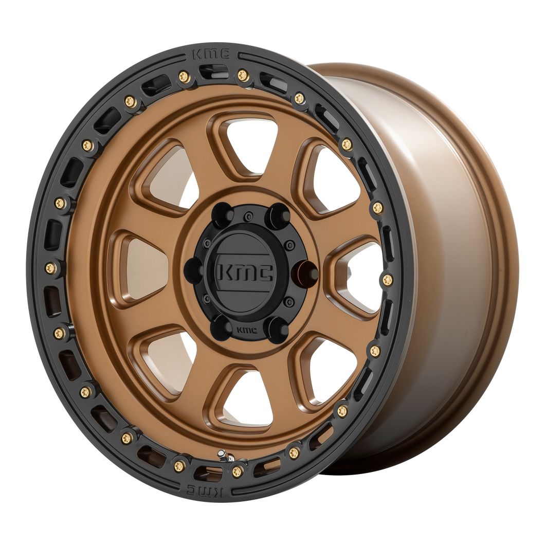 17x9  KMC Wheels KM548 Chase Matte Bronze With Black Lip 0  offset  71.5  hub