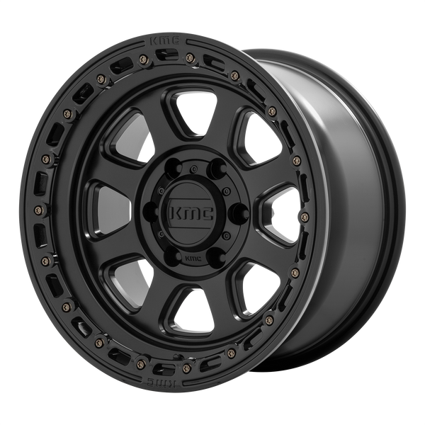 20x9  KMC Wheels KM548 Chase Satin Black With Gloss Black Lip 0  offset  71.5  hub