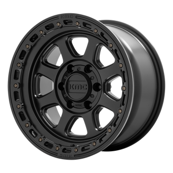 20x9  KMC Wheels KM548 Chase Satin Black With Gloss Black Lip 0  offset  71.5  hub