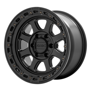 17x9  KMC Wheels KM548 Chase Satin Black With Gloss Black Lip -12  offset  106.1  hub