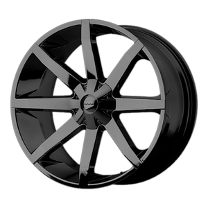 22x9.5  KMC Wheels KM651 Slide Gloss Black 15  offset  72.6  hub