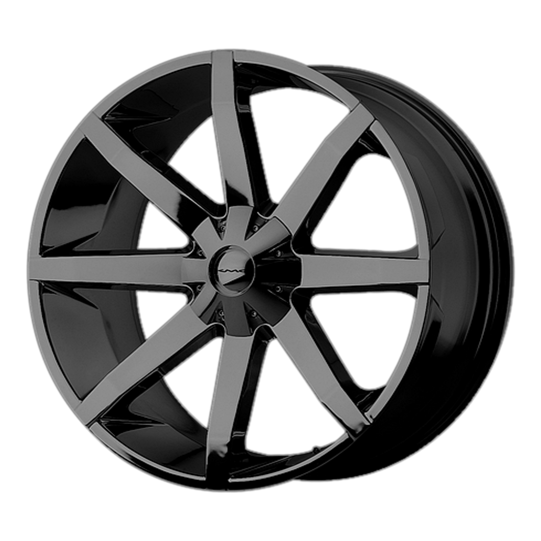 22x9.5  KMC Wheels KM651 Slide Gloss Black 15  offset  72.6  hub