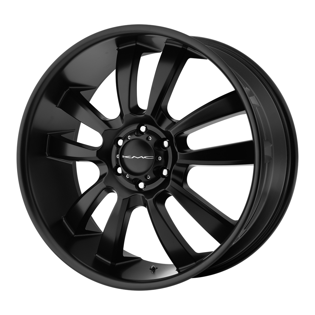 18x8  KMC Wheels KM673 Skitch Satin Black 15  offset  66.9  hub