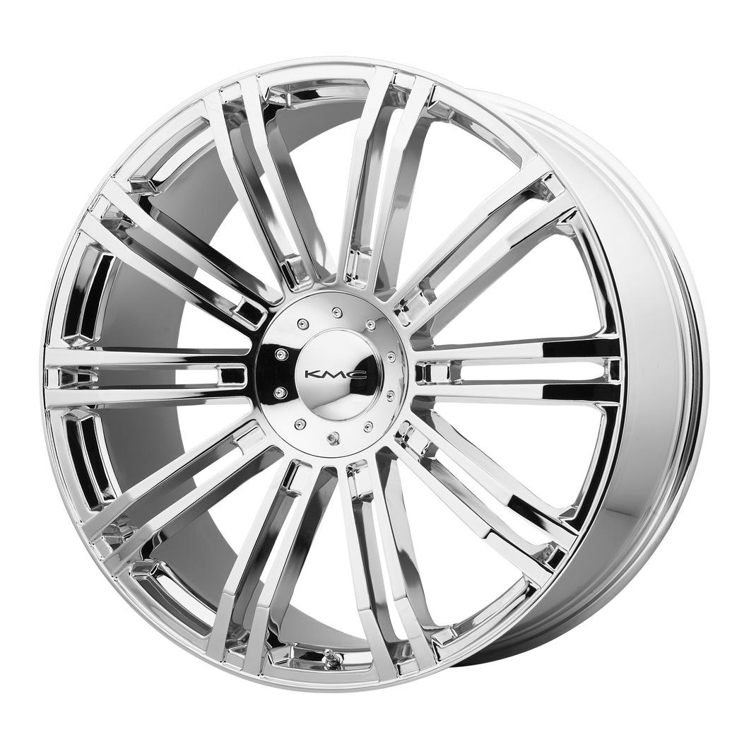 22x9.5  KMC Wheels KM677 D2 Chrome 35  offset  77.8  hub