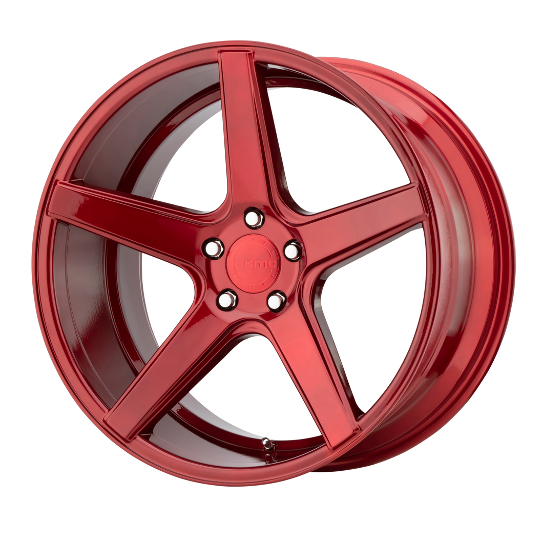 18x8  KMC Wheels KM685 District Candy Red 38  offset  66.56  hub