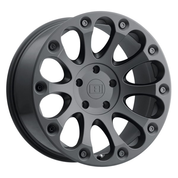 16x8.5  Level 8 Wheels Impact Matte Black -6  offset  108  hub