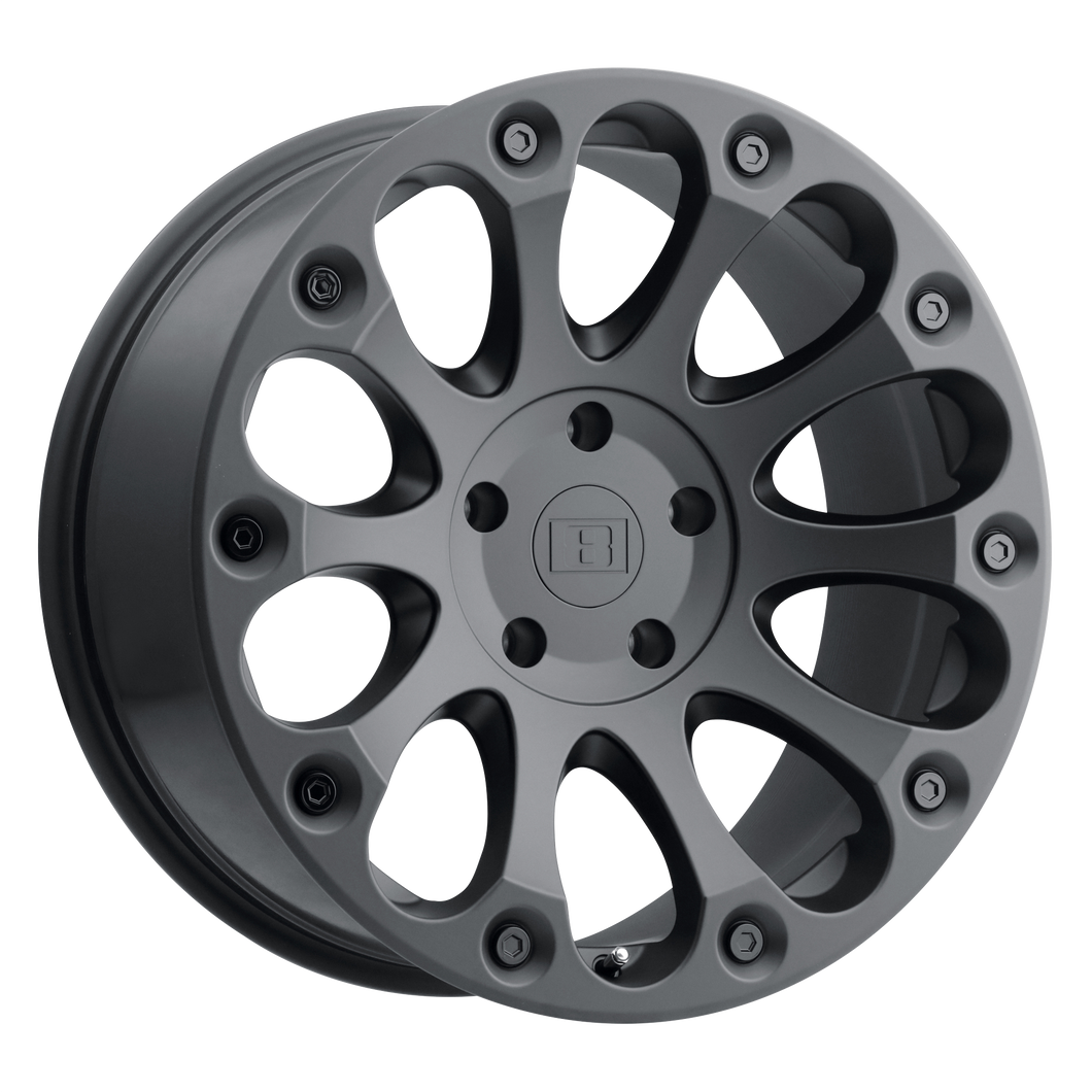 15x8  Level 8 Wheels Impact Matte Black -24  offset  108  hub