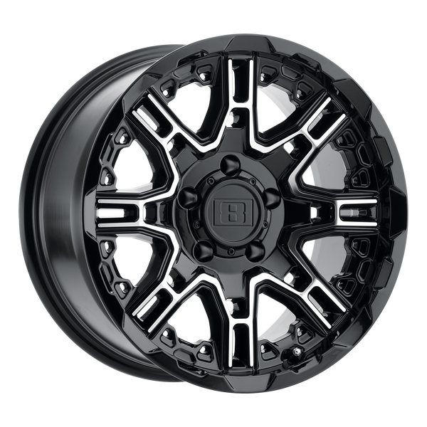 20x10  Level 8 Wheels Slingshot Gloss Black With Machined Face -23  offset  125.1  hub