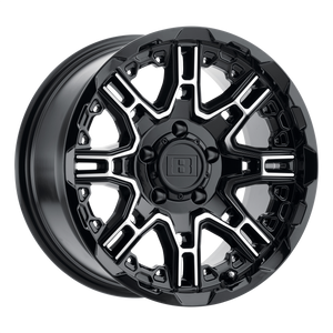 16x8.5  Level 8 Wheels Slingshot Gloss Black With Machined Face -10  offset  76.1  hub