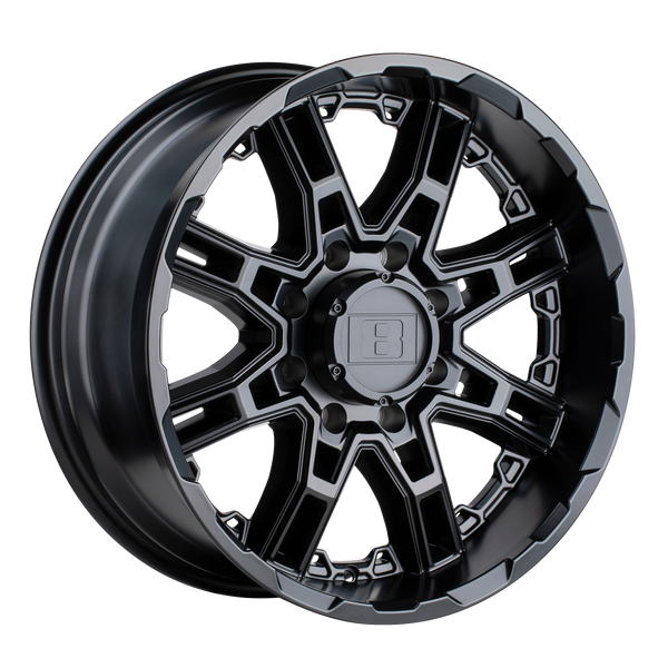 16x8.5  Level 8 Wheels Slingshot Matte Black -10  offset  125.1  hub