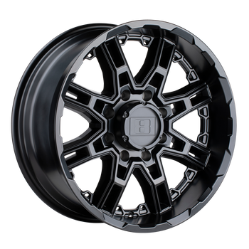 16x8.5  Level 8 Wheels Slingshot Matte Black -10  offset  112.1  hub