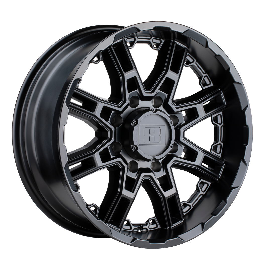 17x8.5  Level 8 Wheels Slingshot Matte Black 10  offset  71.5  hub