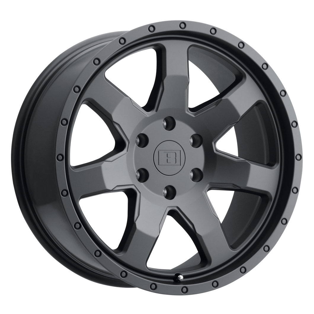 17x8.5  Level 8 Wheels Slam Matte Black -24  offset  87.1  hub