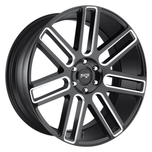 24x10 6x139.7 Niche Wheels M096 Elan Matte Black Milled 30 offset 78.1 hub