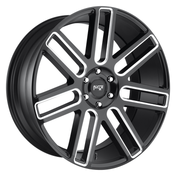 24x10 6x139.7 Niche Wheels M096 Elan Matte Black Milled 30 offset 78.1 hub