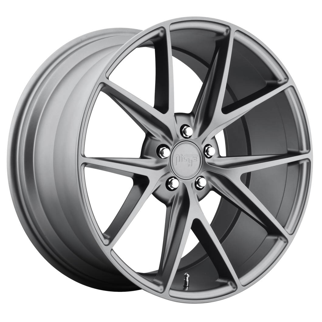 19x9.5 5x114.3 Niche Wheels M116 Misano Matte Gun Metal 35 offset 72.56 hub