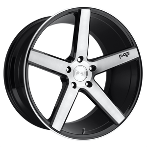 18x8 5x112 Niche Wheels M124 Milan Gloss Black Brushed 42 offset 66.56 hub