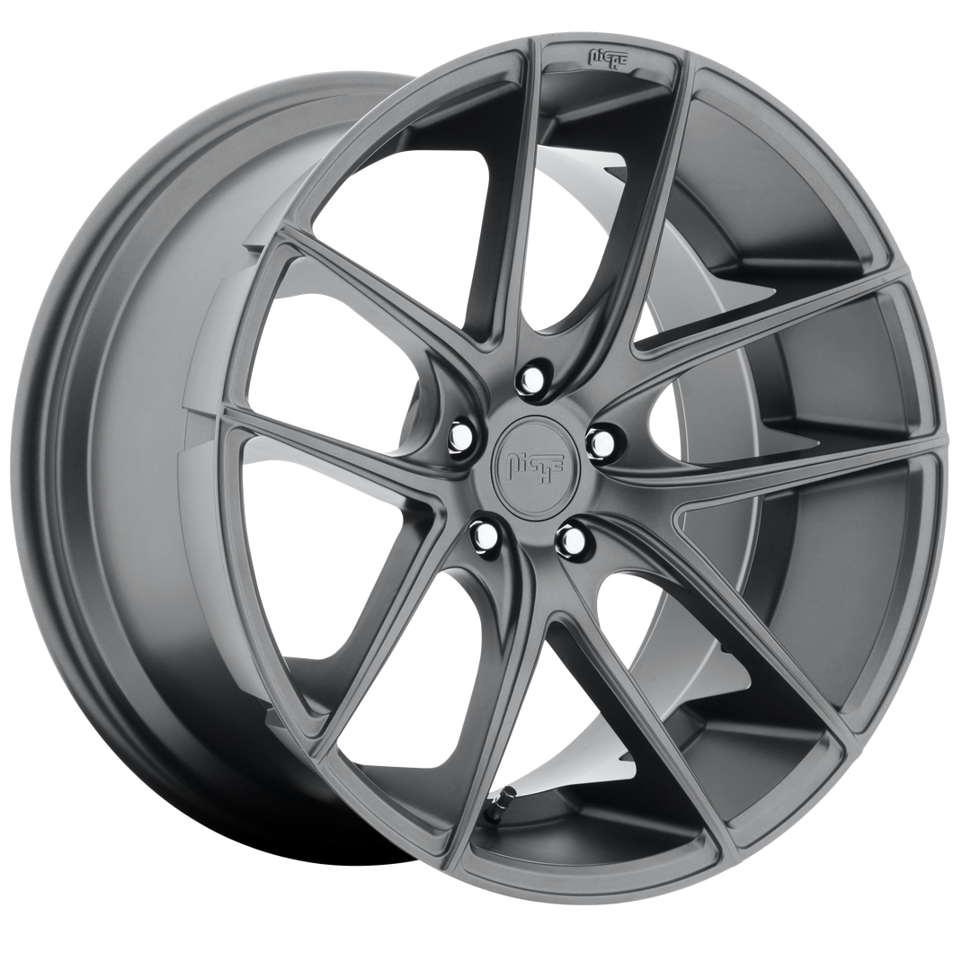 17x8 5x114.3 Niche Wheels M129 Targa Matte Gun Metal 40 offset 72.56 hub